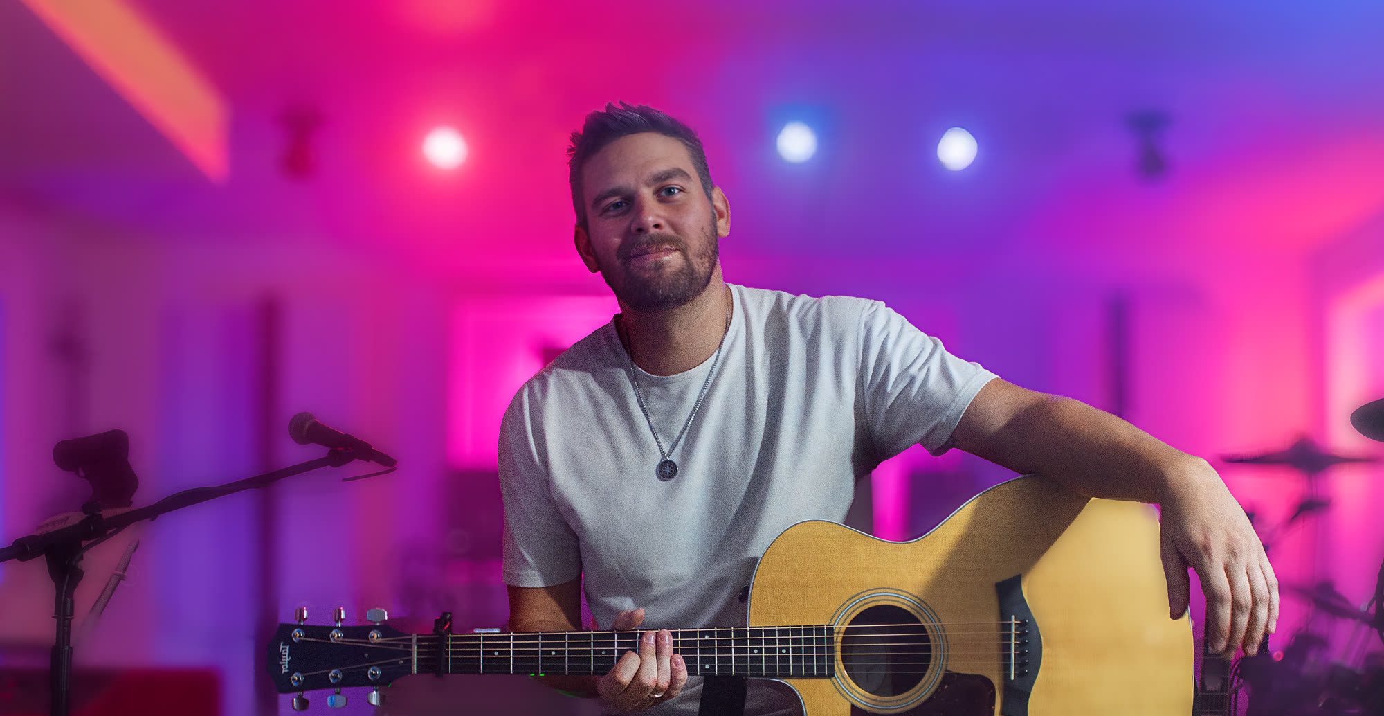 Matt Winwood in his home studio